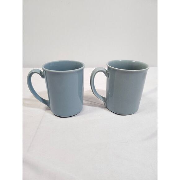 Mug Corning Coffee Cup Solid Robins Egg Blue Vintage USA Signed set of 2 - Picture 1 of 7
